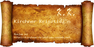 Kirchner Krisztián névjegykártya